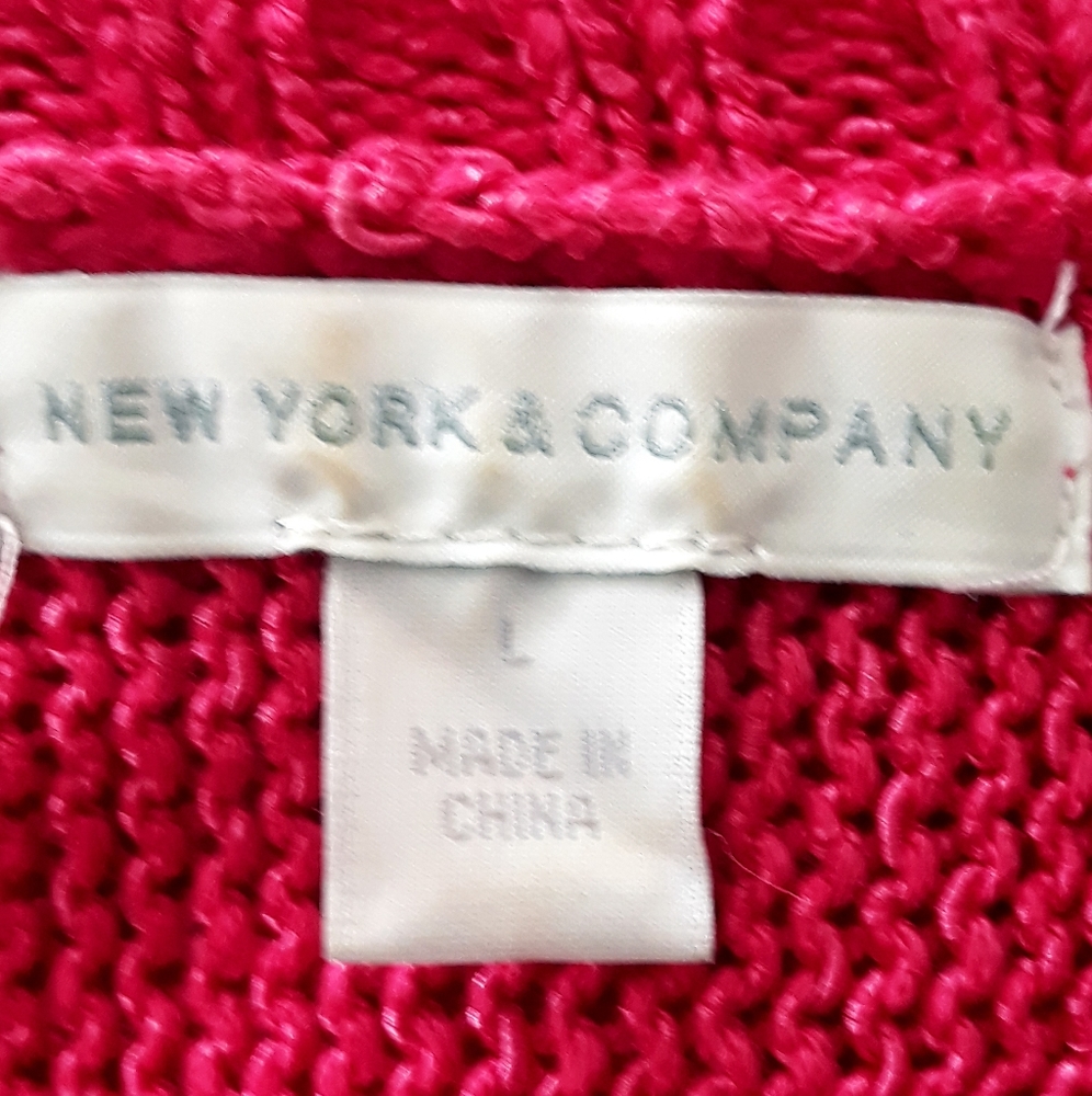 New York & Company Cold Shoulder Knit Sweater - Size Large Women's Pink Sweater - Picture 6 of 8
